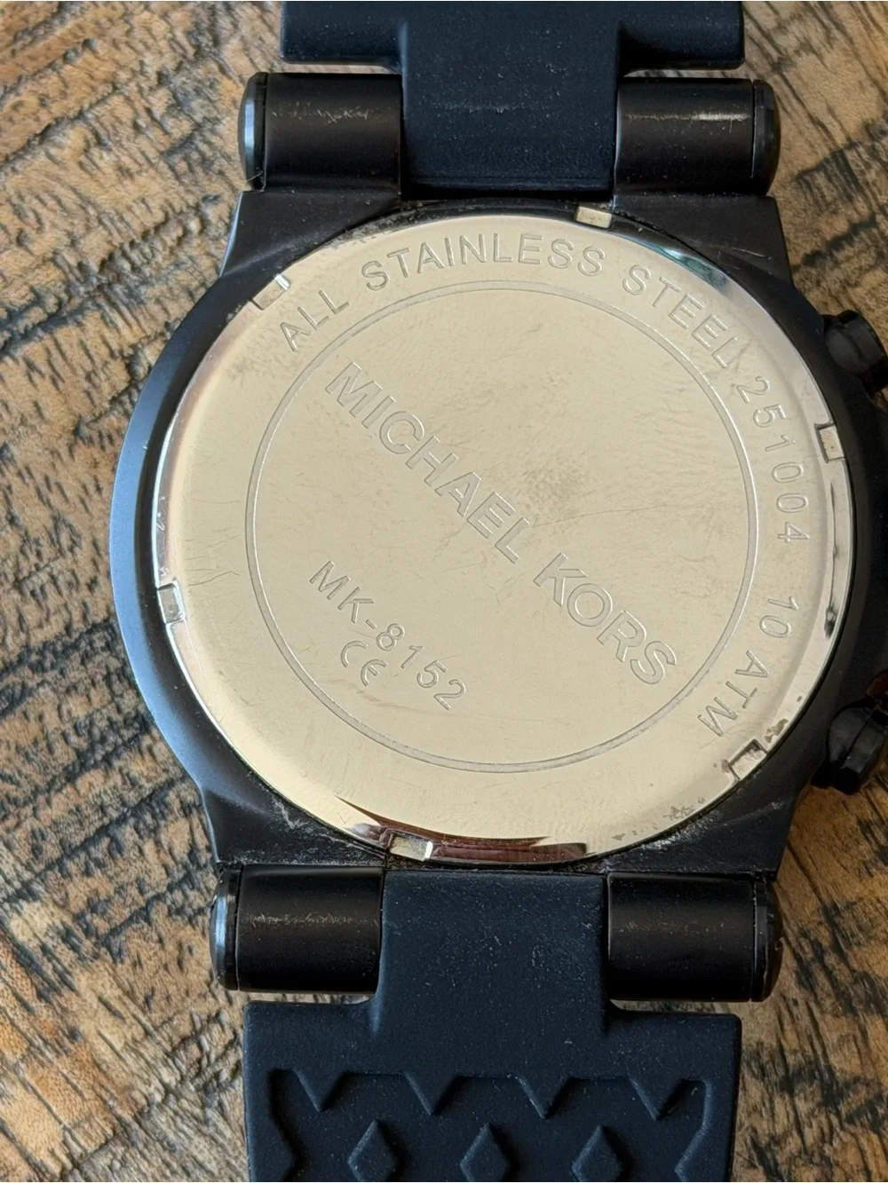 Michael Kors Black Chronograph Watch – New Battery & Silicon Band
